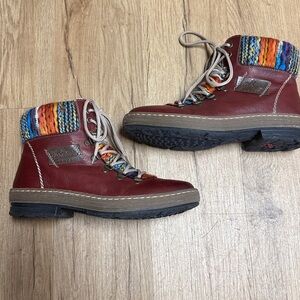 Riekers Womens Felicitas Lace up Leather Boots Size 39